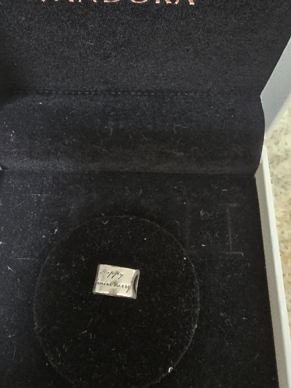 Pandora Silver Engraved Anniversary Bead Charm